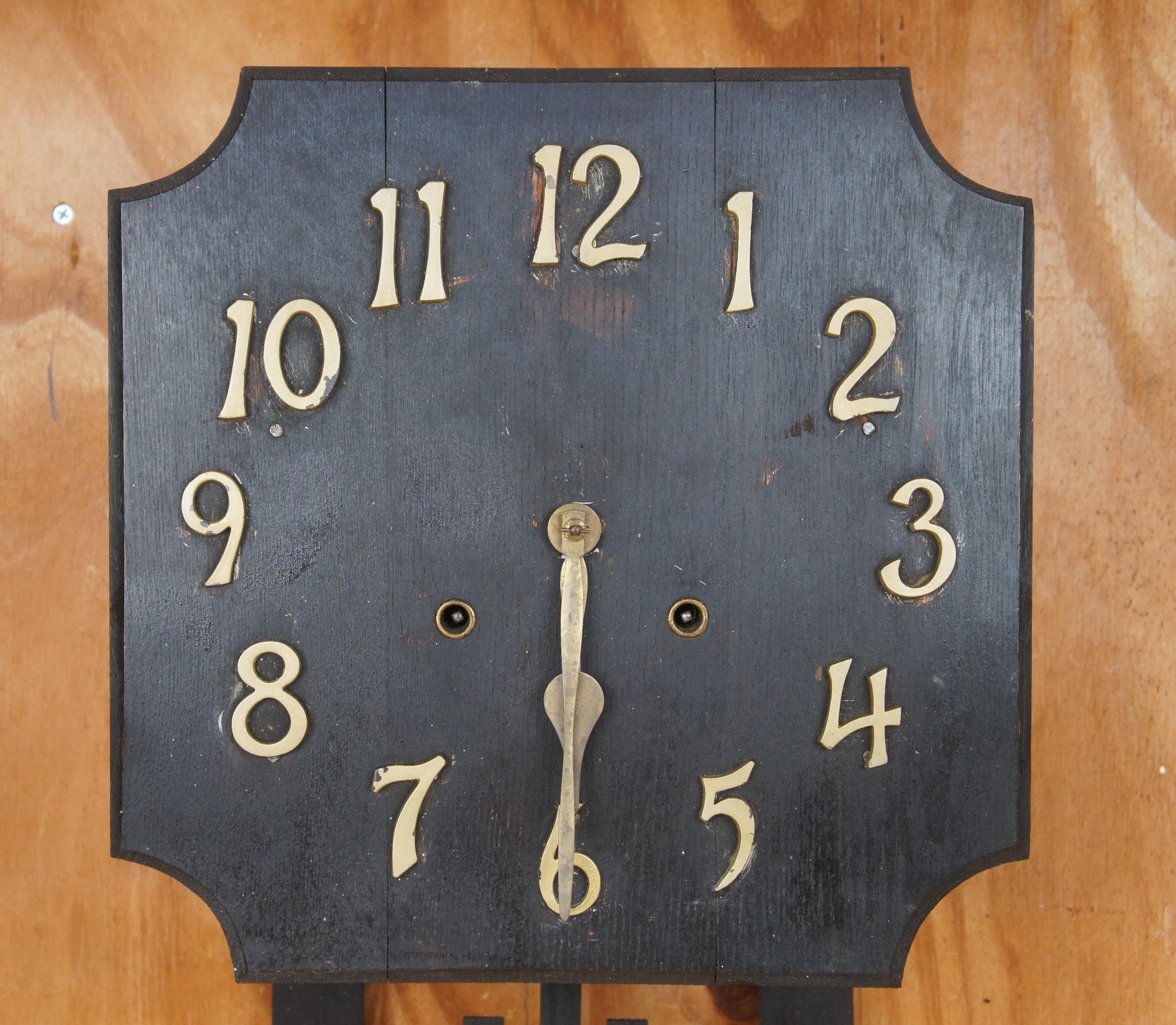 20th Century Antique Mission Arts & Crafts National Clock Co Oak Wall 8 Dar Regulator Clock