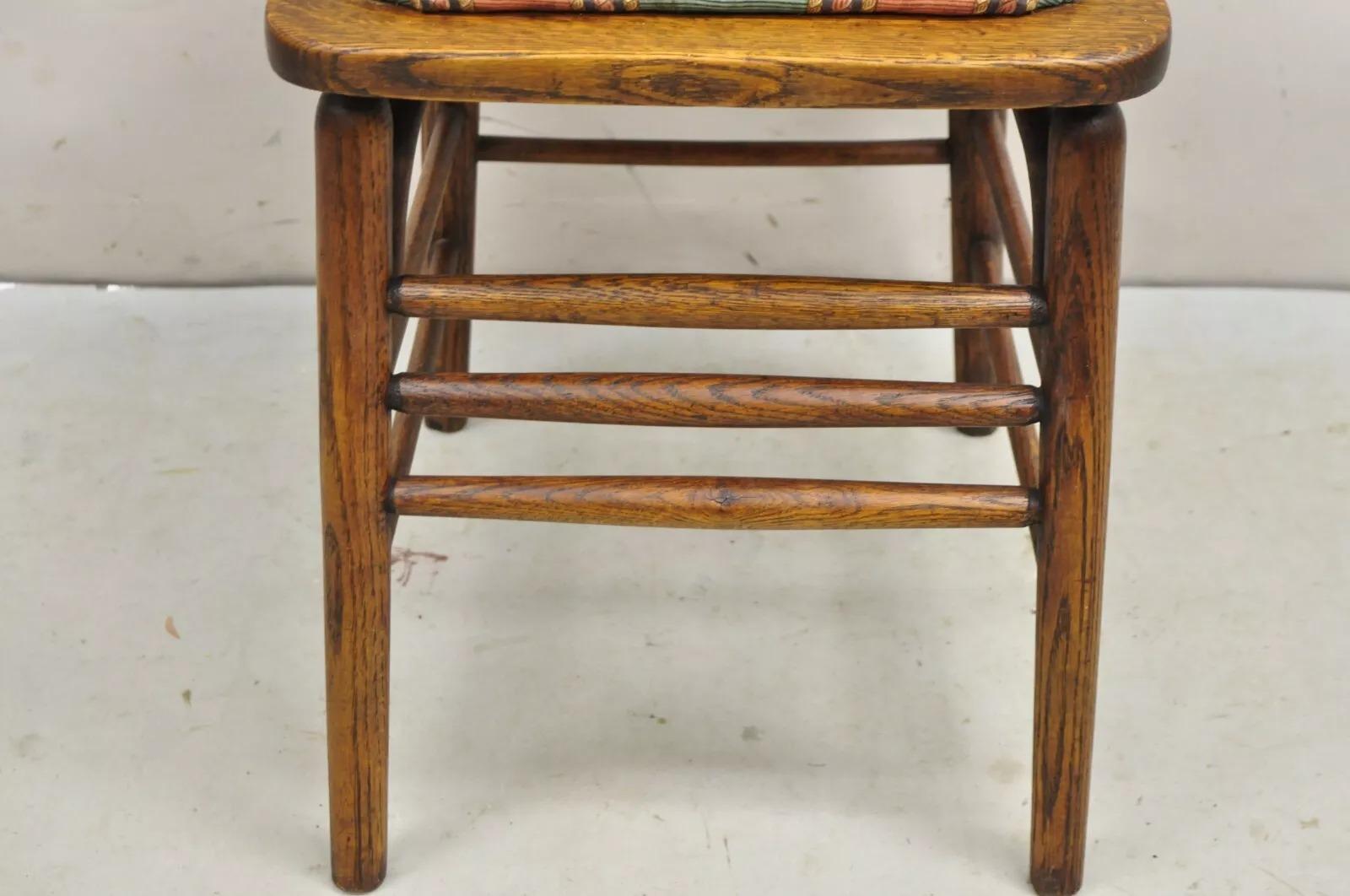 Inconnu Antique Mission Arts & Craft Oak Oak Slat Back Dining Side Chair en vente