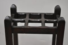 Antique Mission Arts & Crafts Oak Wood Stickley Style Umbrella Cane Stand
