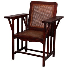 Vintage Mission Arts & Crafts Phoenix Co. Mahogany & Pressed Cane McKinley Chair