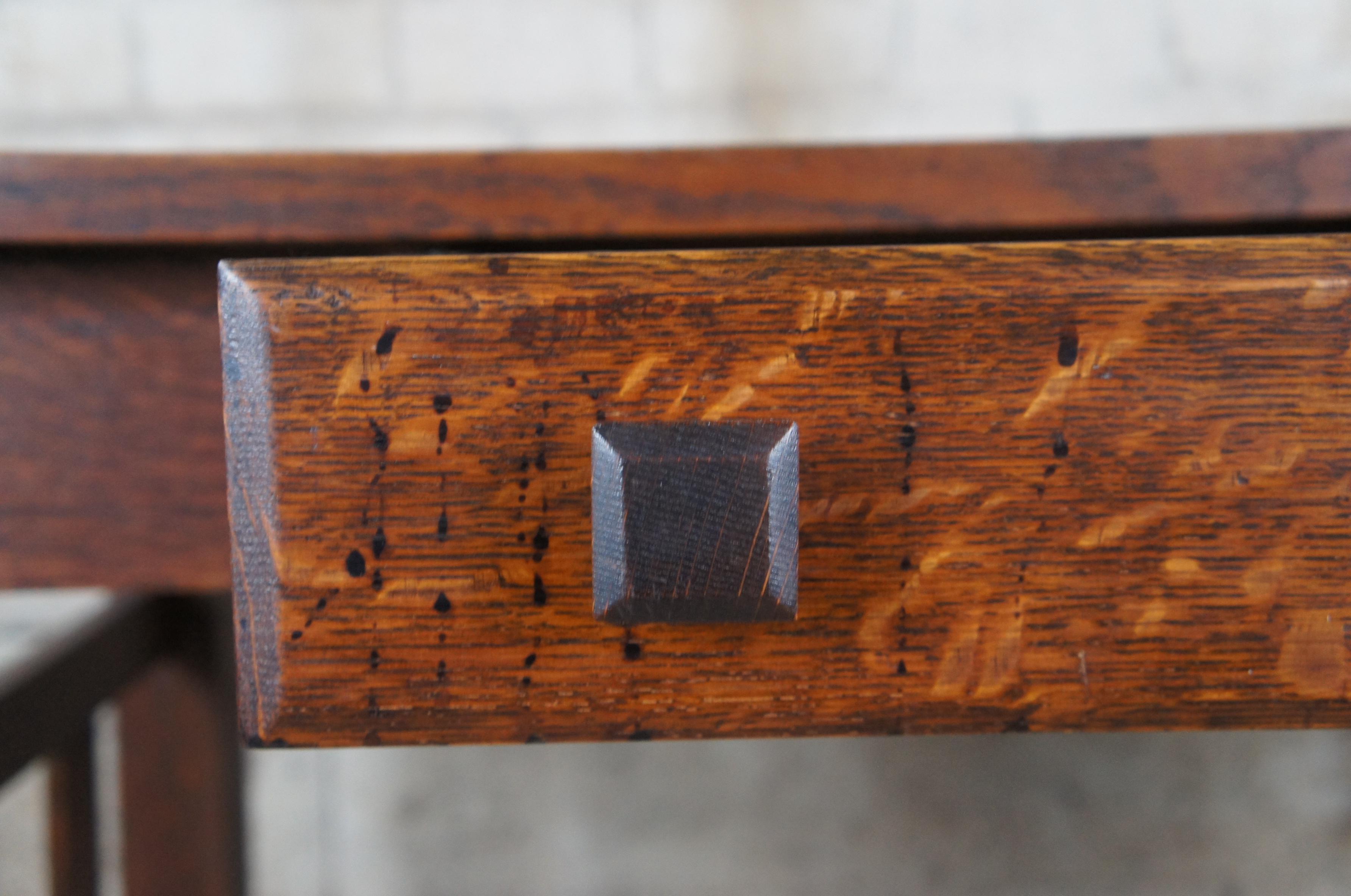 Antique Mission Arts & Crafts Quartersawn Oak Library Desk Table Craftsman 47