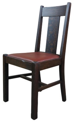 Antique Mission Arts & Crafts Quartersawn Oak Library Writing Desk Side Chair