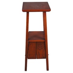 Antique Mission Arts & Crafts Red Oak Tiered Smoking Stand Pedestal Side Table