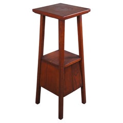 Antique Mission Arts & Crafts Red Oak Tiered Smoking Stand Pedestal Side Table