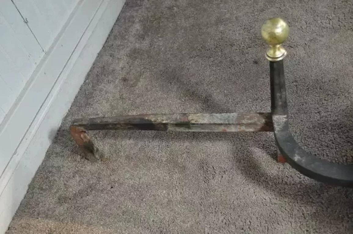 Antiguo juego de hierro forjado y latón con volutas Mission Arts & Crafts en venta 1