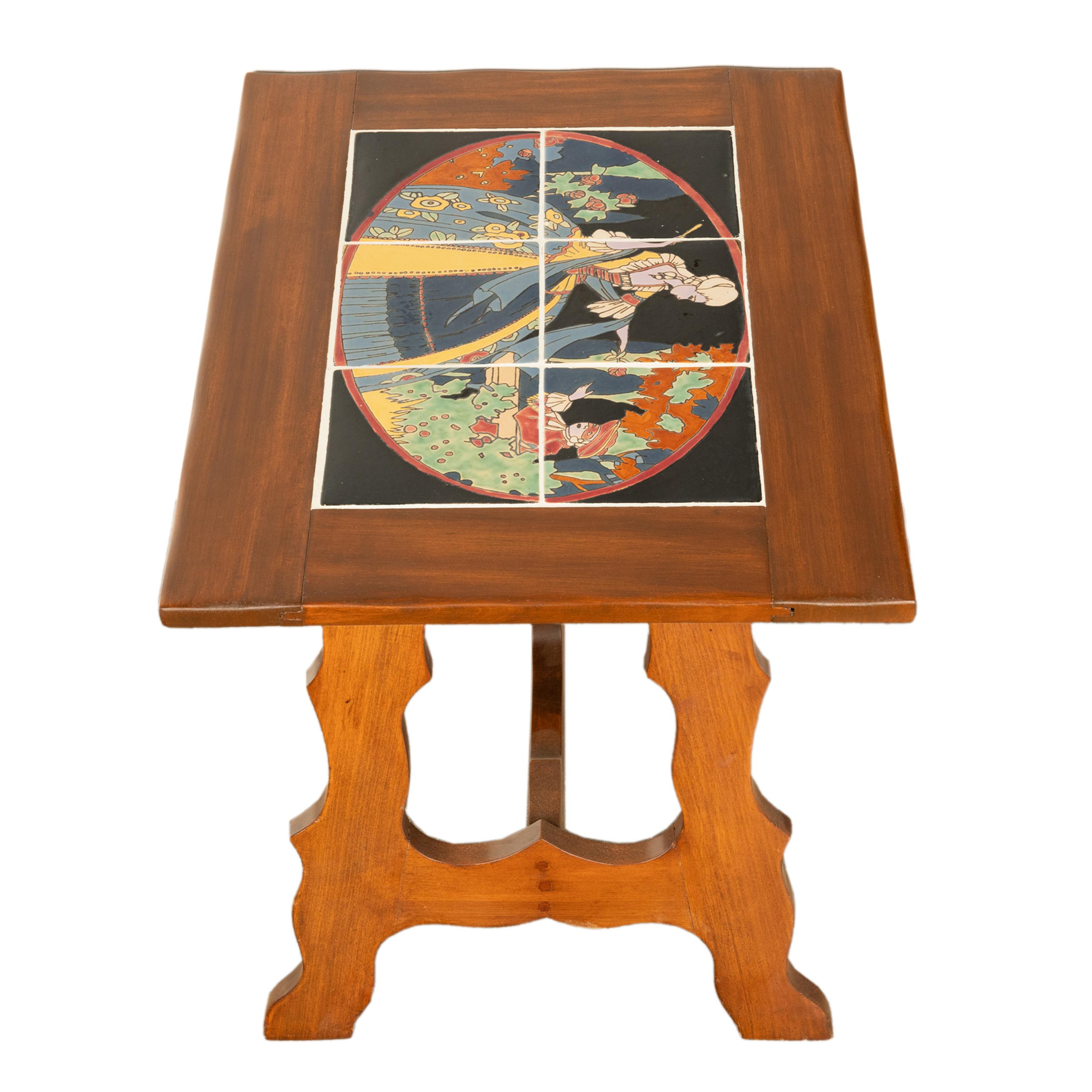 Antique Mission Catalina Monterrey California Tile Top Walnut Coffee Table 1930 For Sale 12