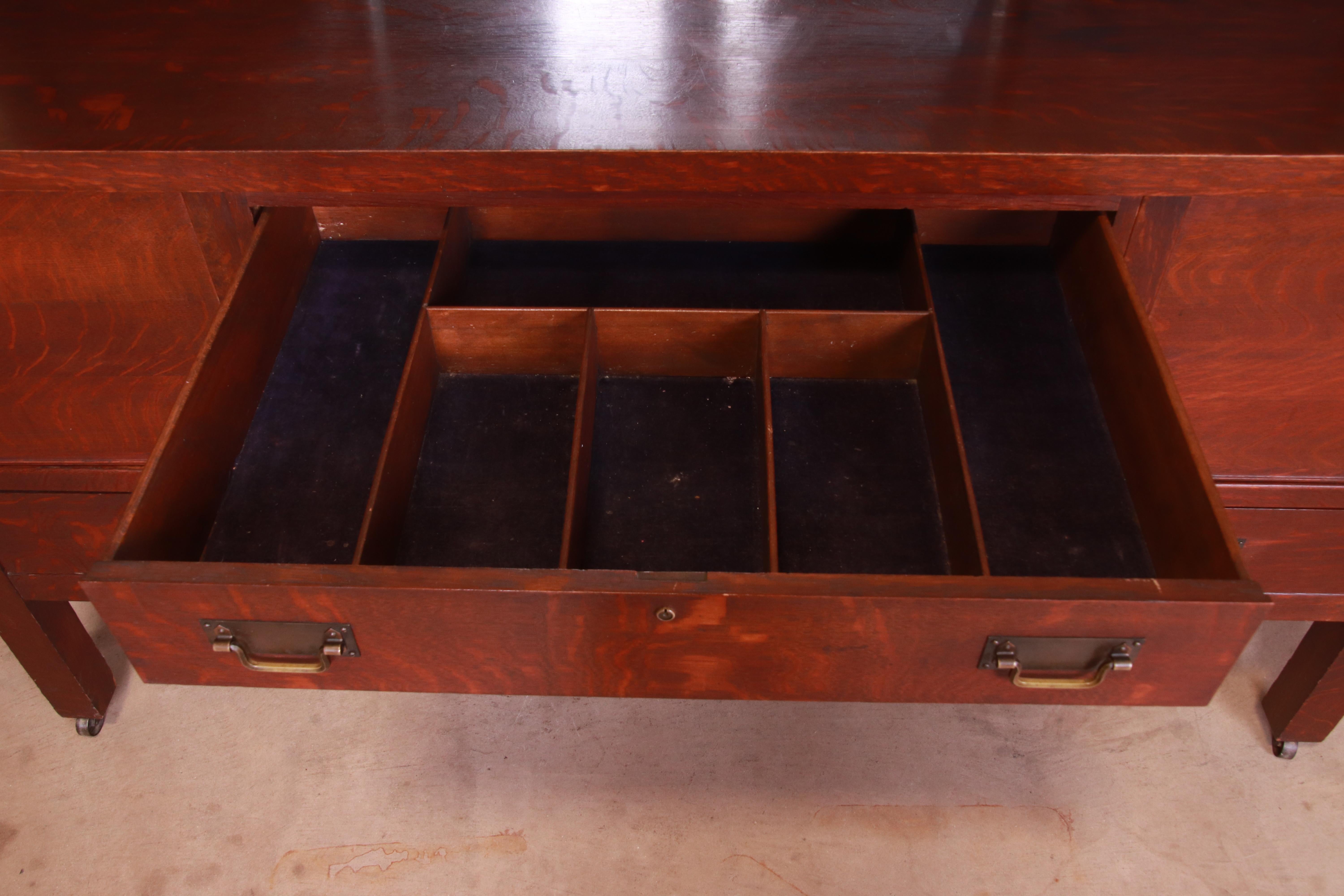 Antique Mission Oak Arts & Crafts Sideboard Attributed to Stickley Brothers 3