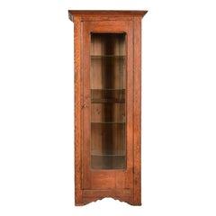 Antique Mission Oak Arts & Crafts Bookcase Cabinet, Circa 1910