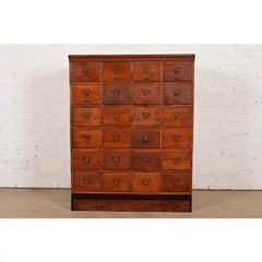 Antique Mission Oak Arts & Crafts Card Catalog or File Cabinet, Circa 1900