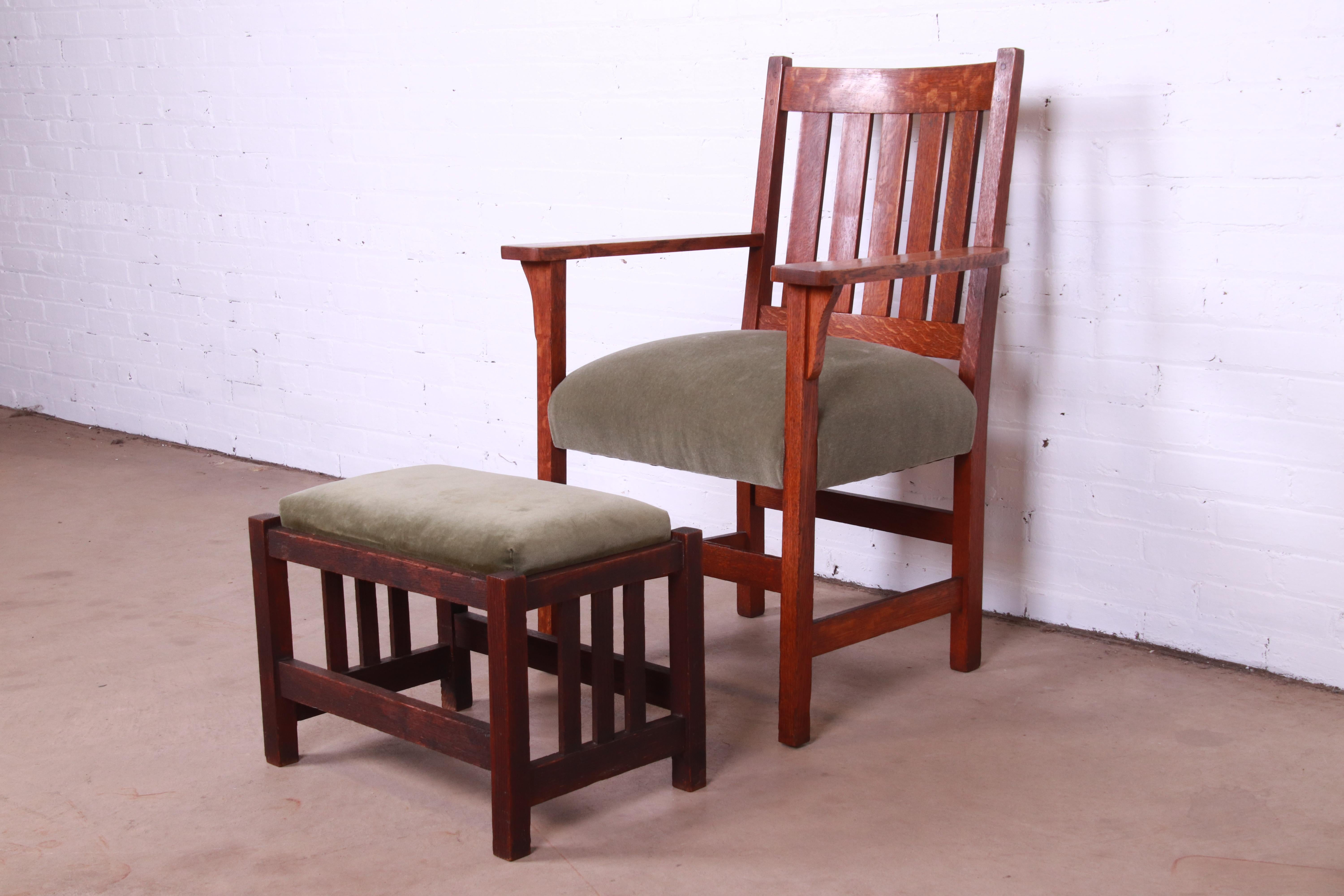 Antique Mission Oak Arts & Crafts Footstool or Ottoman Attributed to Stickley 2