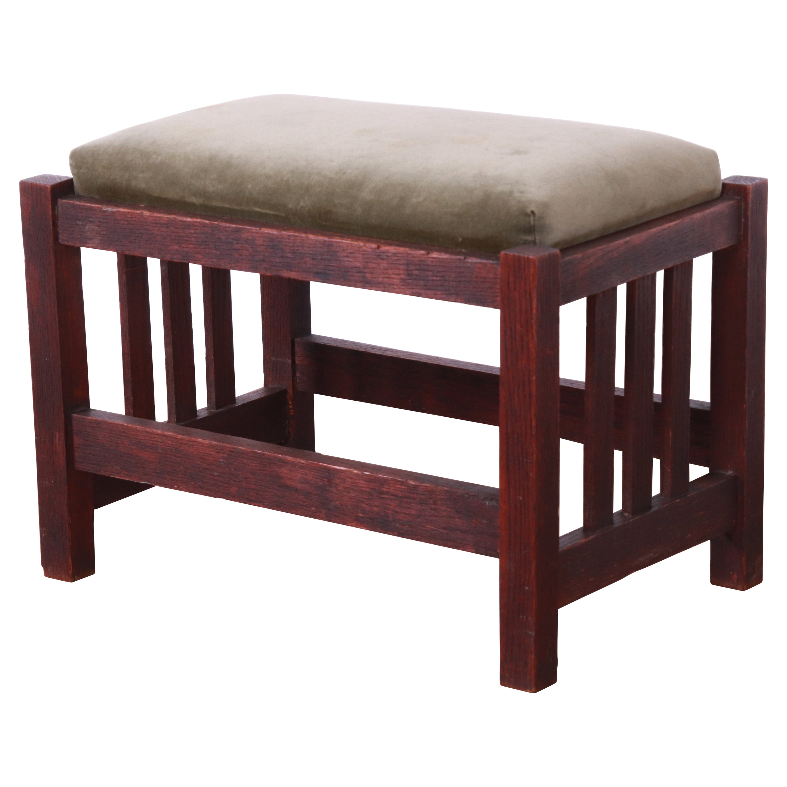 Antique Mission Oak Arts 
Crafts Footstool or Ottoman Attributed to Stickley