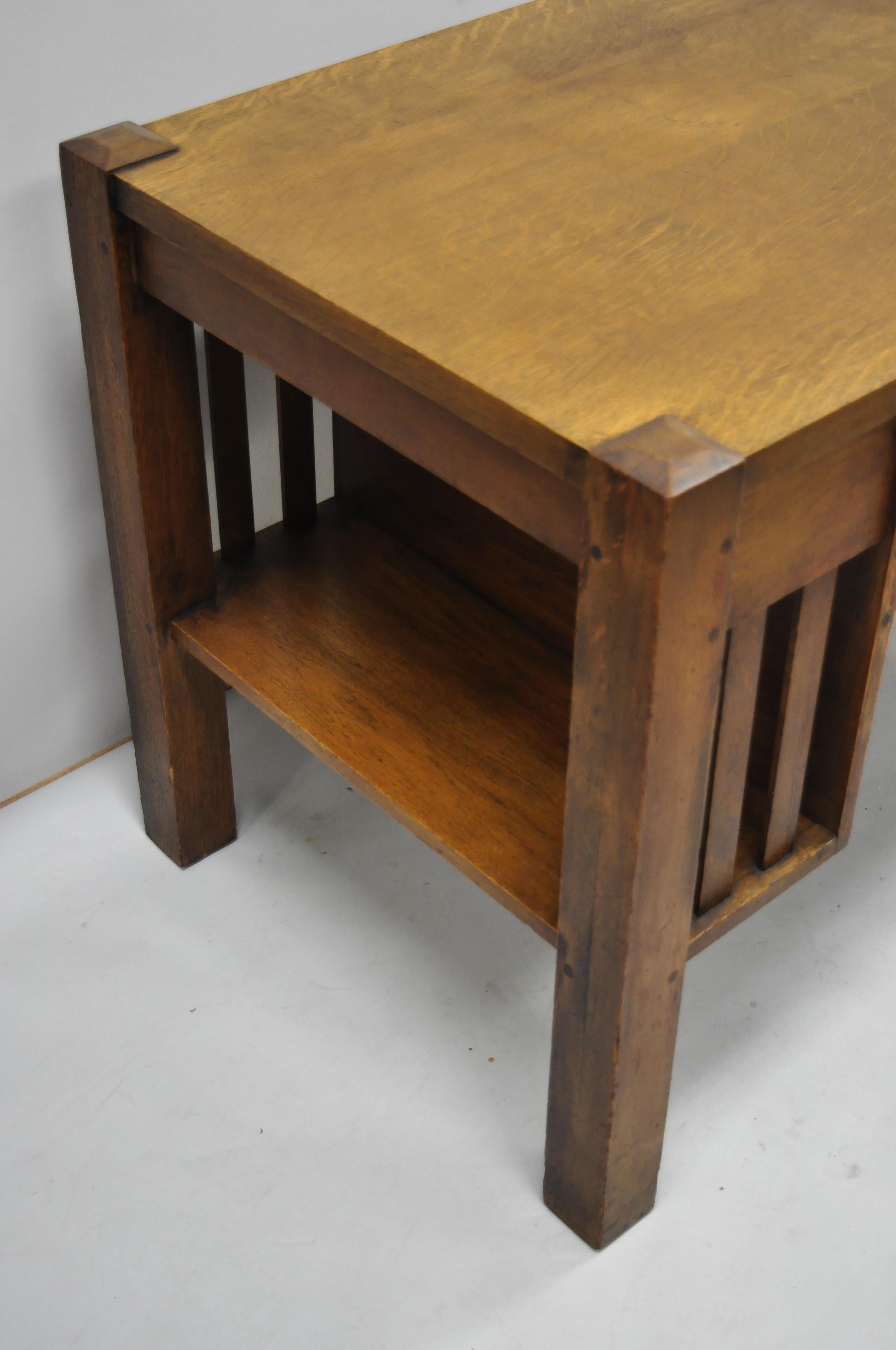American Antique Mission Oak Arts & Crafts Library Desk Table Bookcase Sides