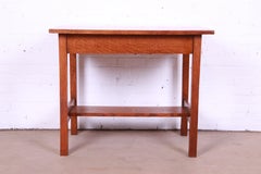 Antique Mission Oak Arts & Crafts Library Table or Writing Desk, Circa 1900