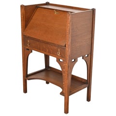 Antique Mission Oak Arts & Crafts Secretary Desk Attributed to Stickley Brothers