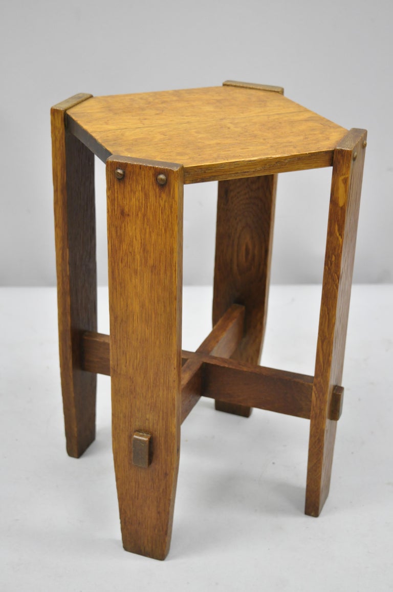 Mission Oak Arts and Crafts Side Table Plant Stand Attributed to