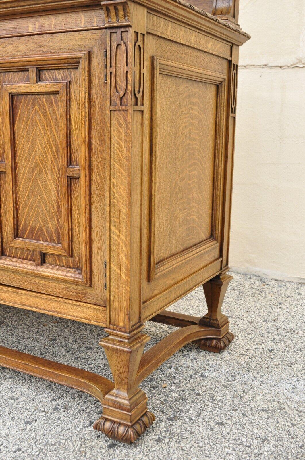 Antique Mission Oak Arts & Crafts Sideboard Buffet by Grand Rapids Furniture Co. 8