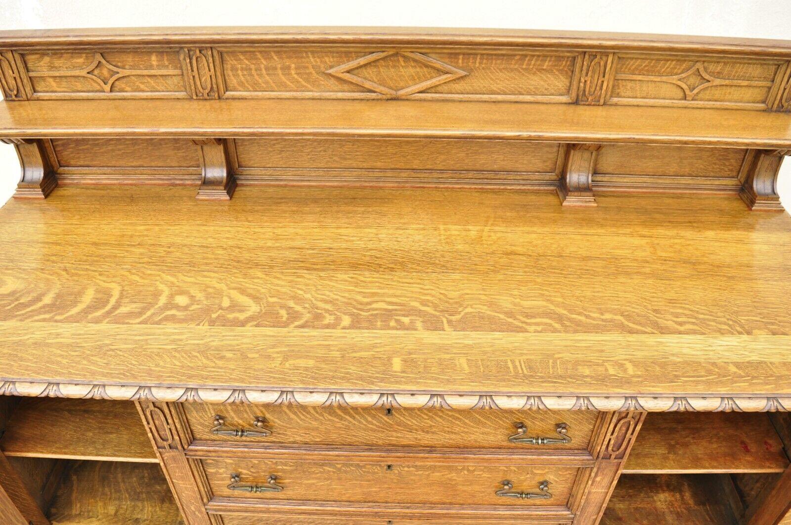 20th Century Antique Mission Oak Arts & Crafts Sideboard Buffet by Grand Rapids Furniture Co.