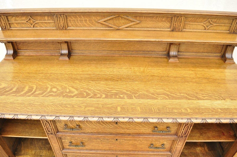 Antique Mission Oak Arts and Crafts Sideboard Buffet by Grand Rapids