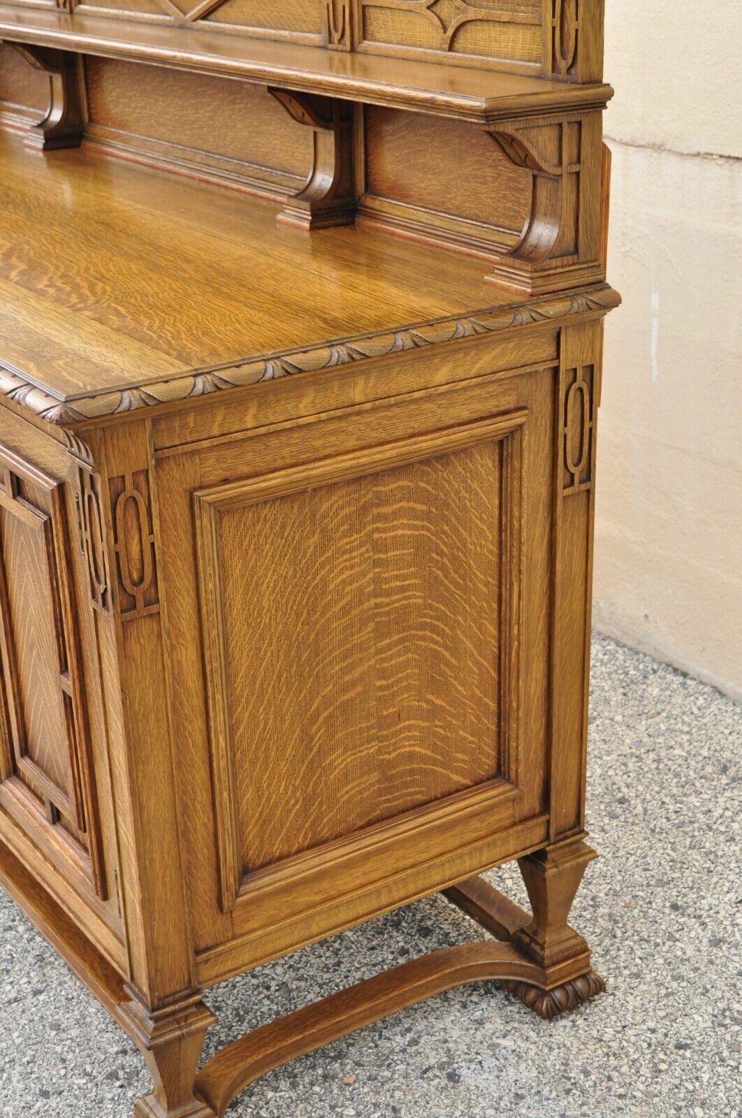 Antique Mission Oak Arts & Crafts Sideboard Buffet by Grand Rapids Furniture Co. 3