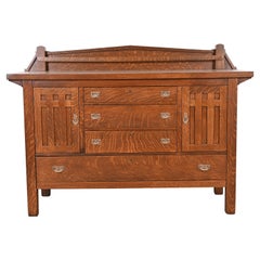 Antikes Missions-Sideboard aus Eichenholz im Arts and Crafts-Stil der Gebrüder Stickley