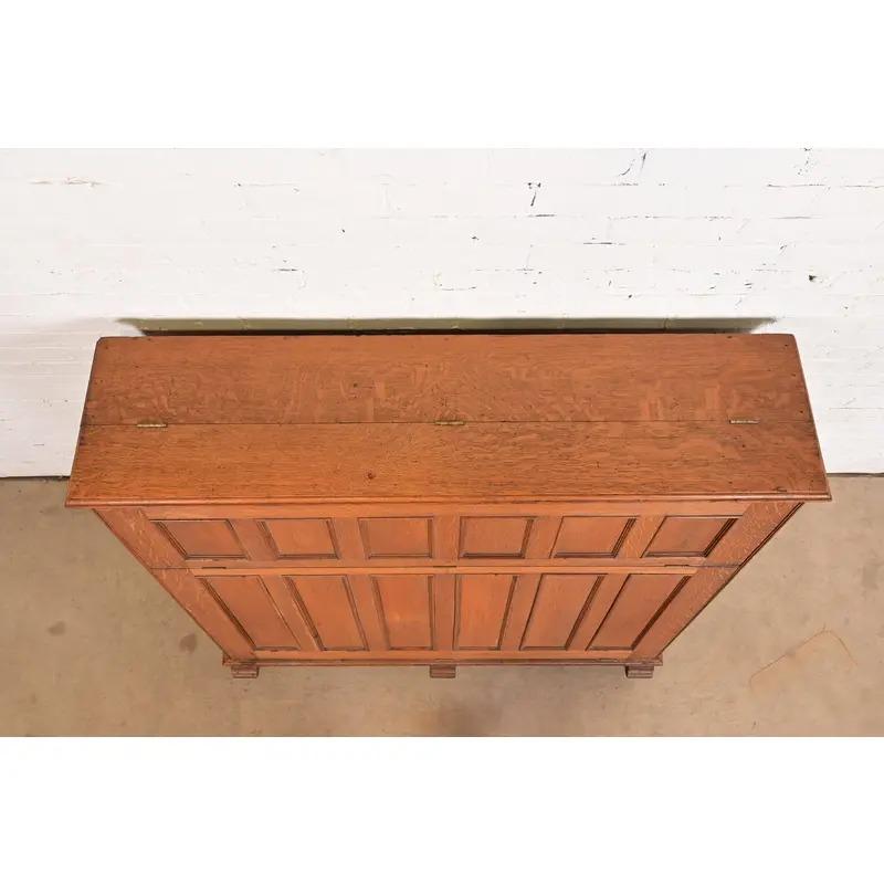 Antique Mission Oak Arts & Crafts Standing Map Case, Circa 1900 For Sale 4