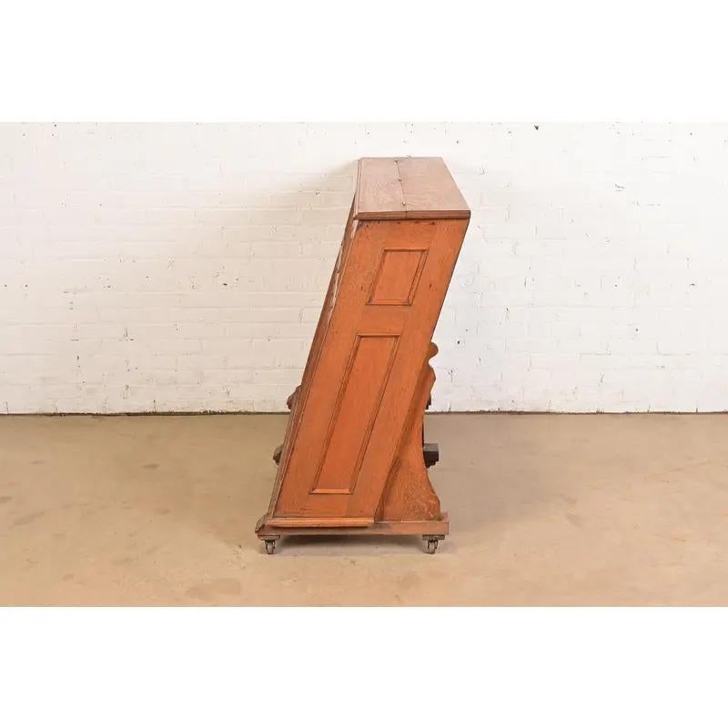 Antique Mission Oak Arts & Crafts Standing Map Case, Circa 1900 For Sale 5