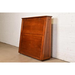 Antique Mission Oak Arts & Crafts Standing Map Case, Circa 1900