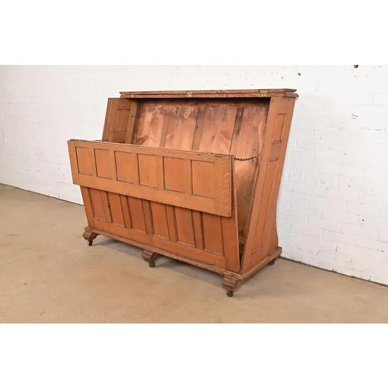Antique Mission Oak Arts & Crafts Standing Map Case, Circa 1900 For Sale 1