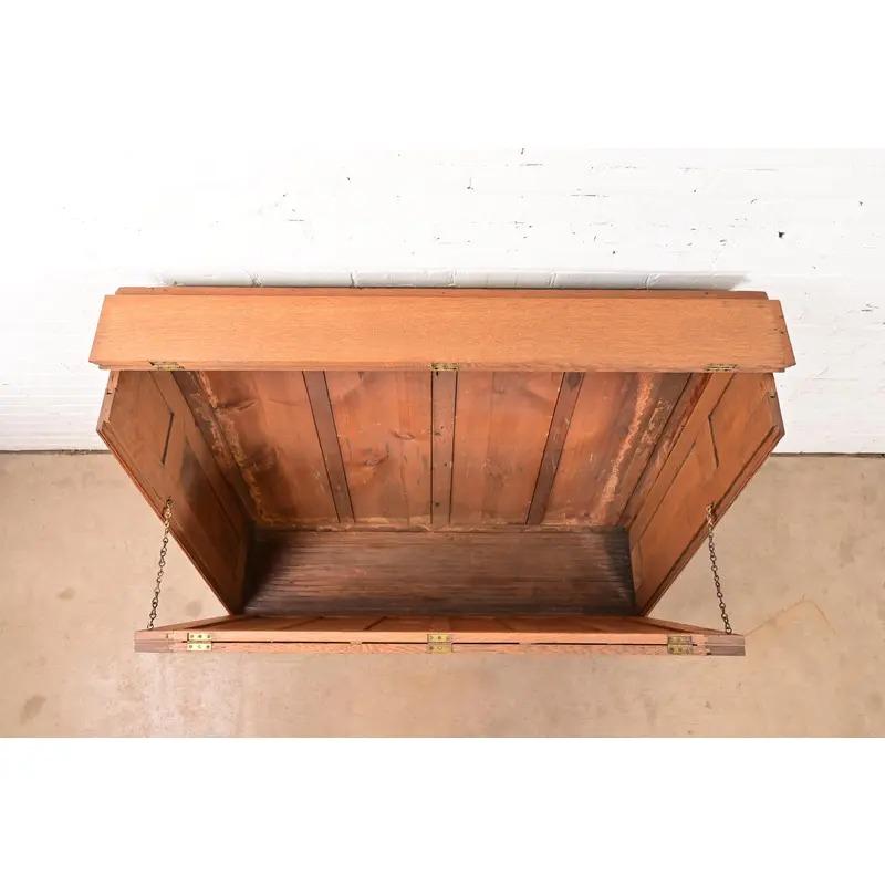 Antique Mission Oak Arts & Crafts Standing Map Case, Circa 1900 For Sale 2