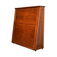 Antique Mission Oak Arts & Crafts Standing Map Case, Circa 1900