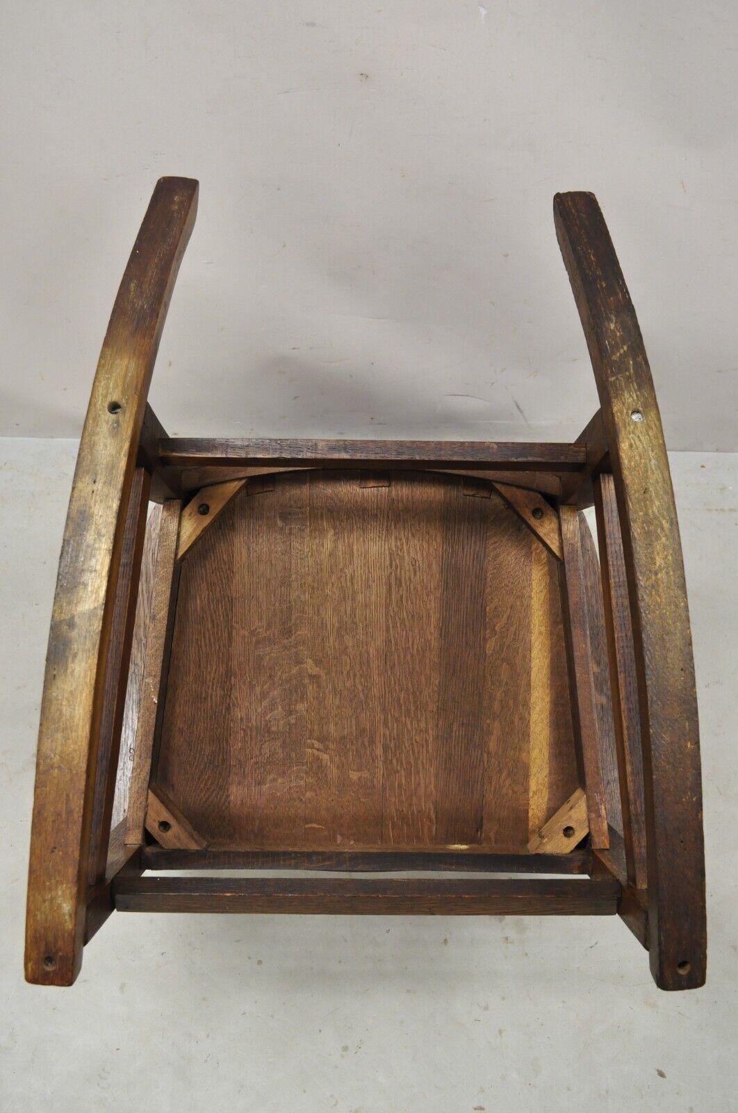 Antique Mission Oak Arts & Crafts Stickley Style Rocker Rocking Chair 1