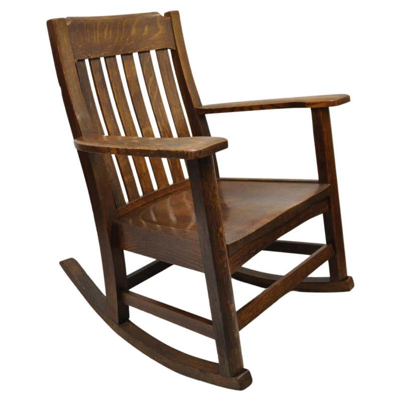Antique Arts and Crafts Mission Oak Limbert Rocking Chair, circa 1920 ...