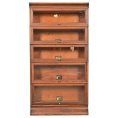 Antique Mission Oak Arts & Crafts Viking Five-Stack Barrister Bookcase