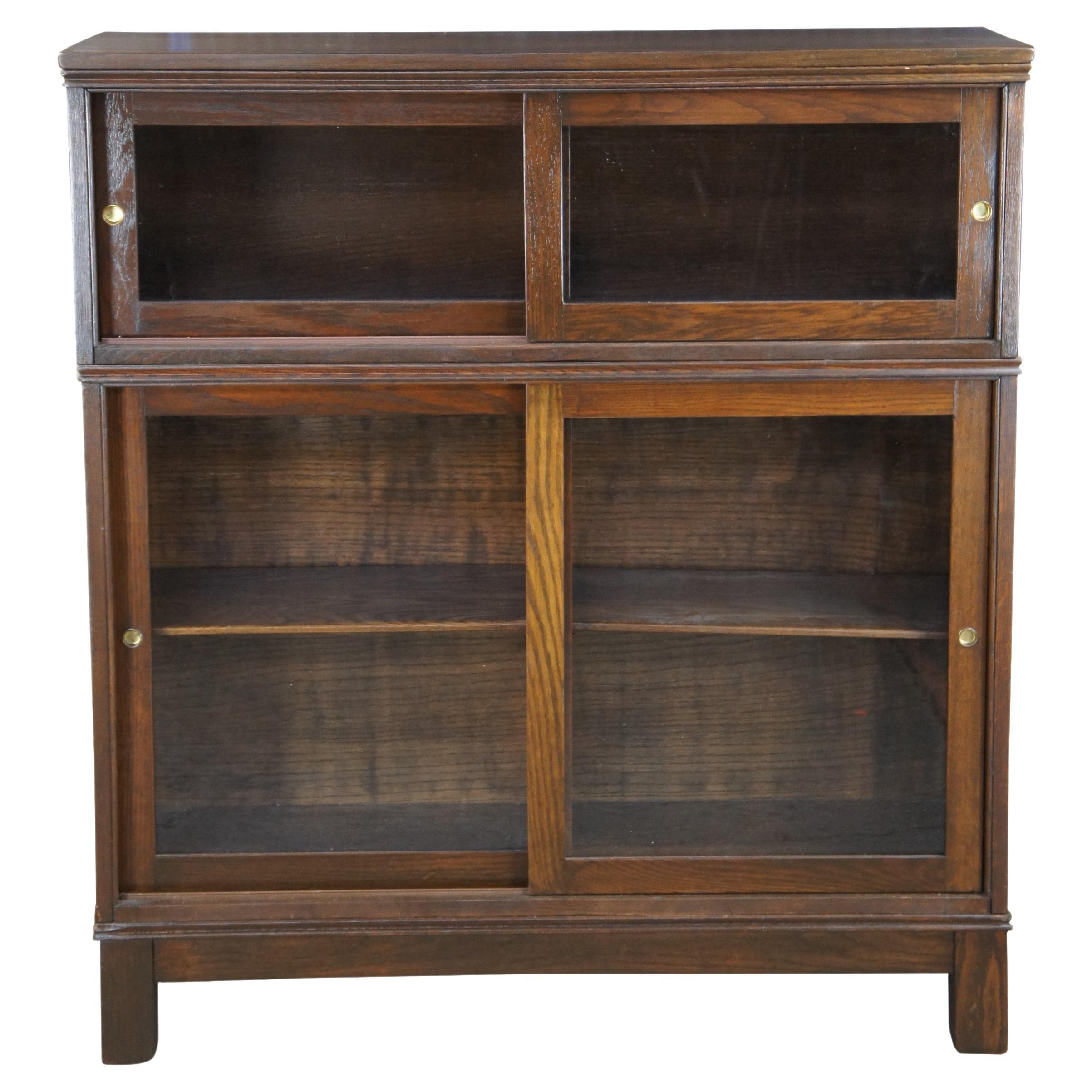 Painted Large Bookcase with Sliding Doors at 1stDibs