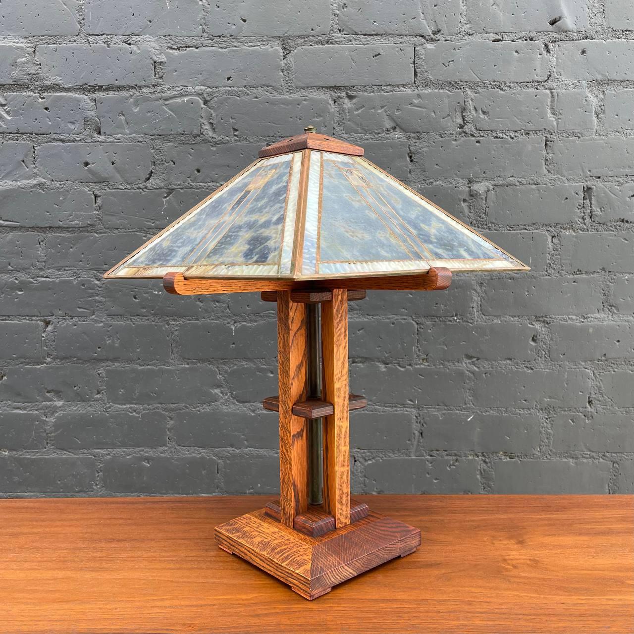 Antique Mission Oak & Slag Glass Table Lamp

Designer: Unknown
Country: United Stated
Manufacturer: Unknown
Materials: Oak Wood, Original Slag Glass Shade, Newly Rewired
Style: Arts & Crafts 
Year: 1940’s

$2,895 

Dimensions:
21”H x