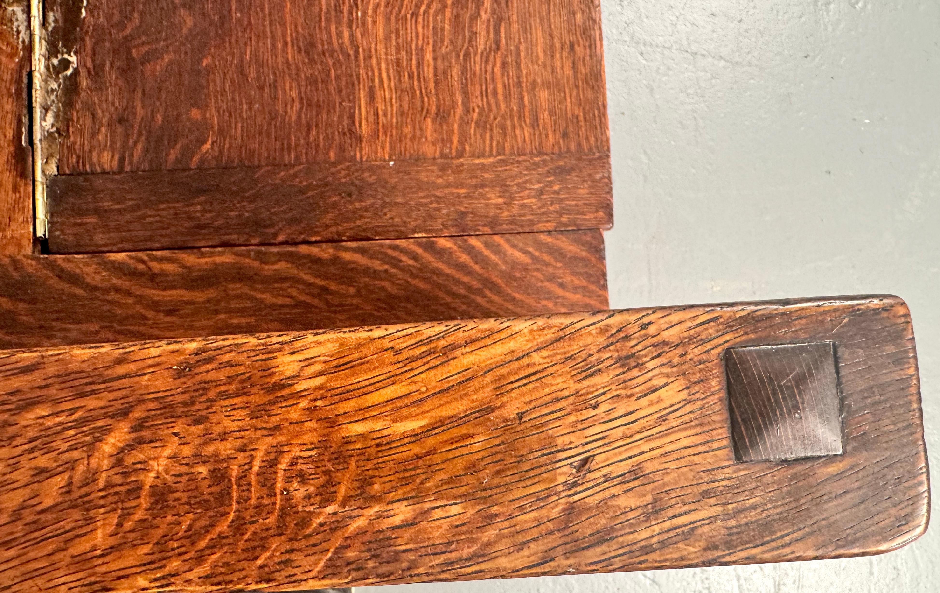 Antique Mission Oak Style Bench by Lifetime Furniture For Sale 3