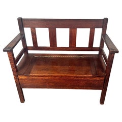 Antique Mission Oak Style Bench by Lifetime Furniture