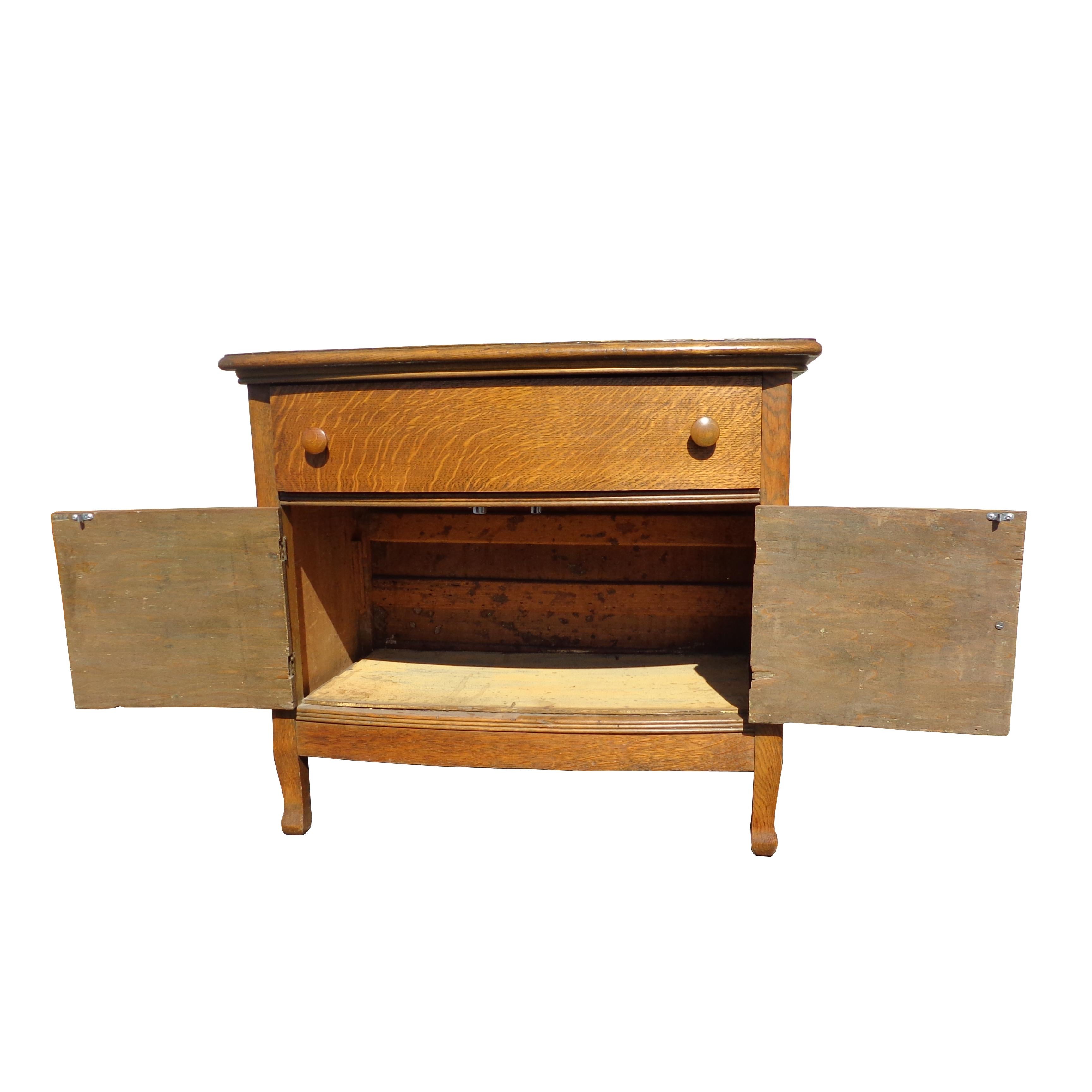 antique tiger oak sideboard