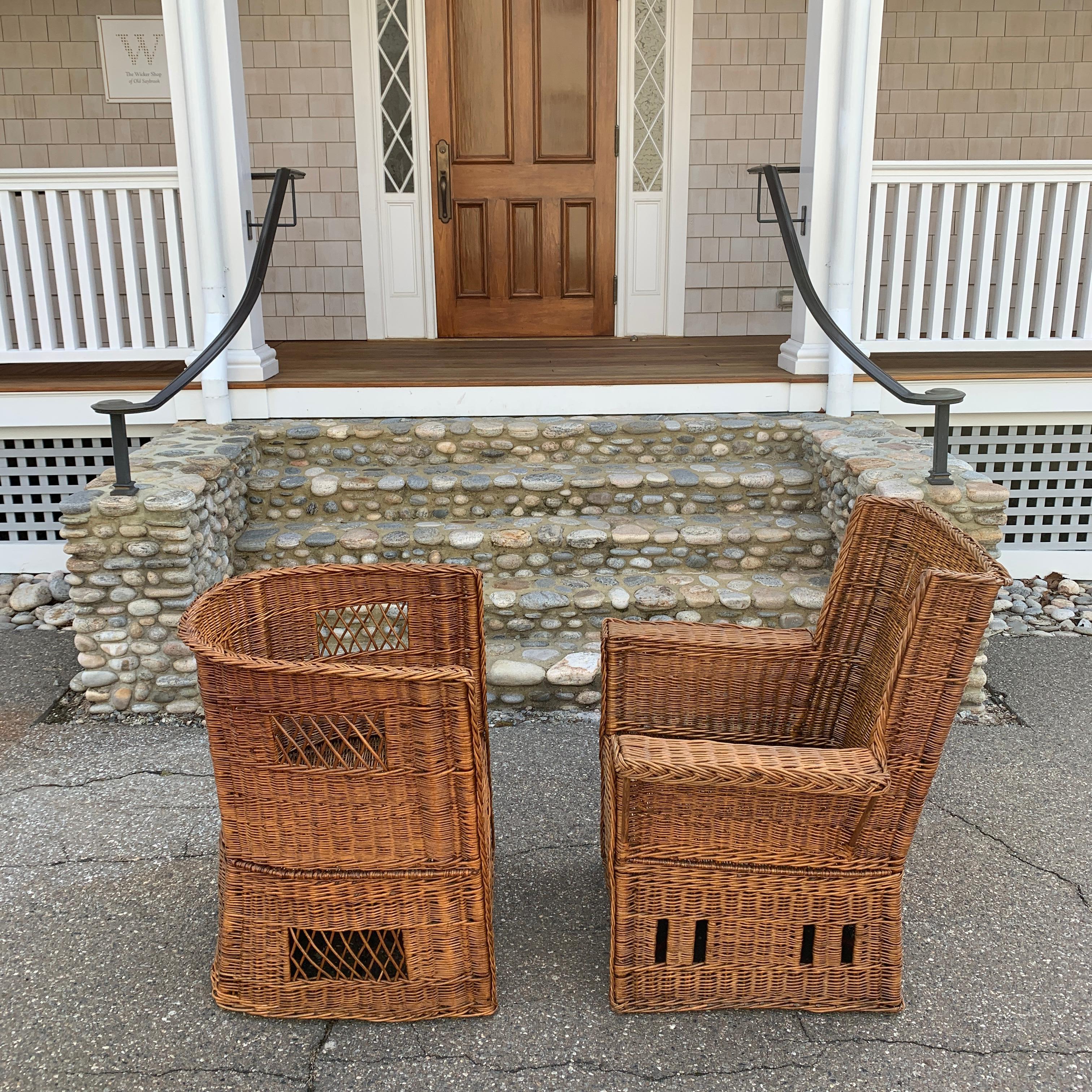 Hand-Woven Antique Mission Willow Chairs