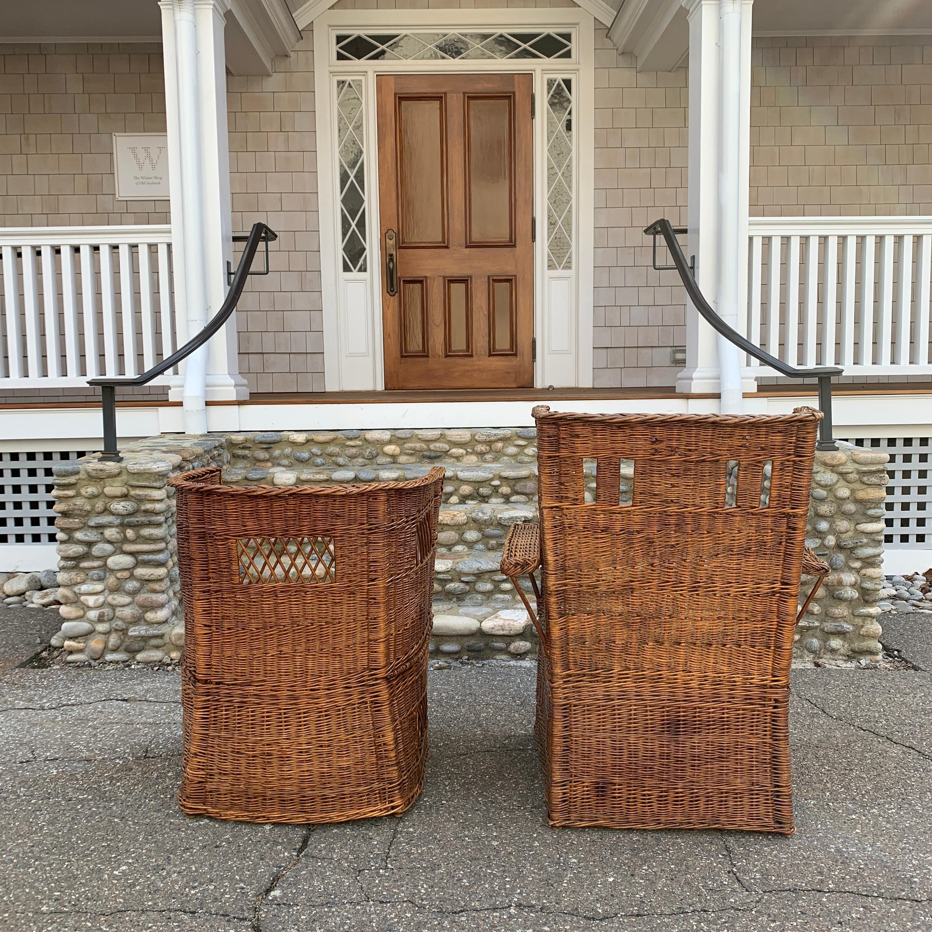 Antique Mission Willow Chairs In Good Condition In Old Saybrook, CT
