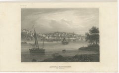 Antique Mississippi River View – Alton Illinois Steel Engraving, Meyers 1854