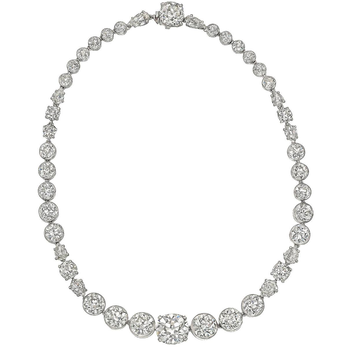 antique diamond riviere necklace