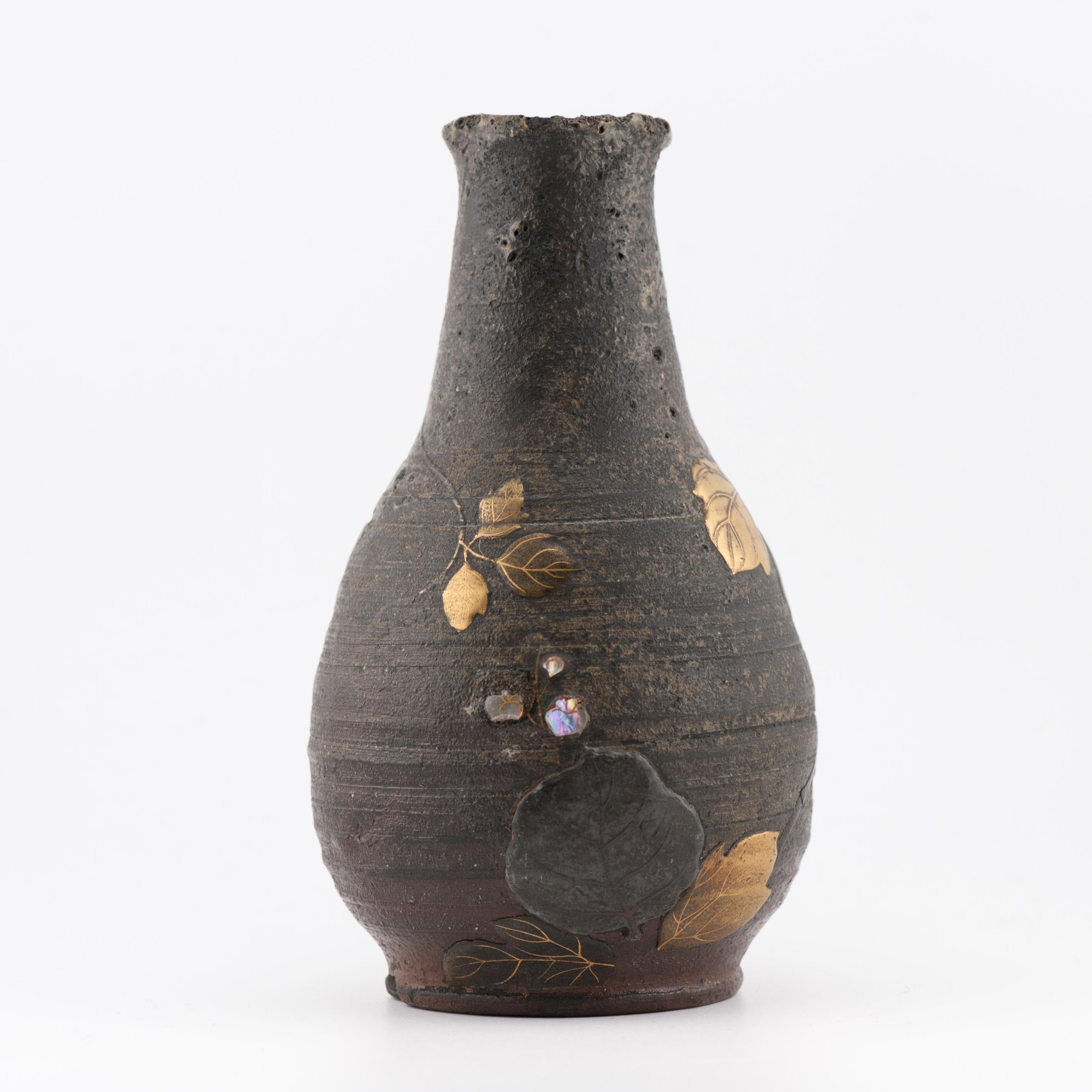 Antique Mixed Metal Japanese Shibuichi Vase/Ewer Bronze Japan Porcelain 19C For Sale 9
