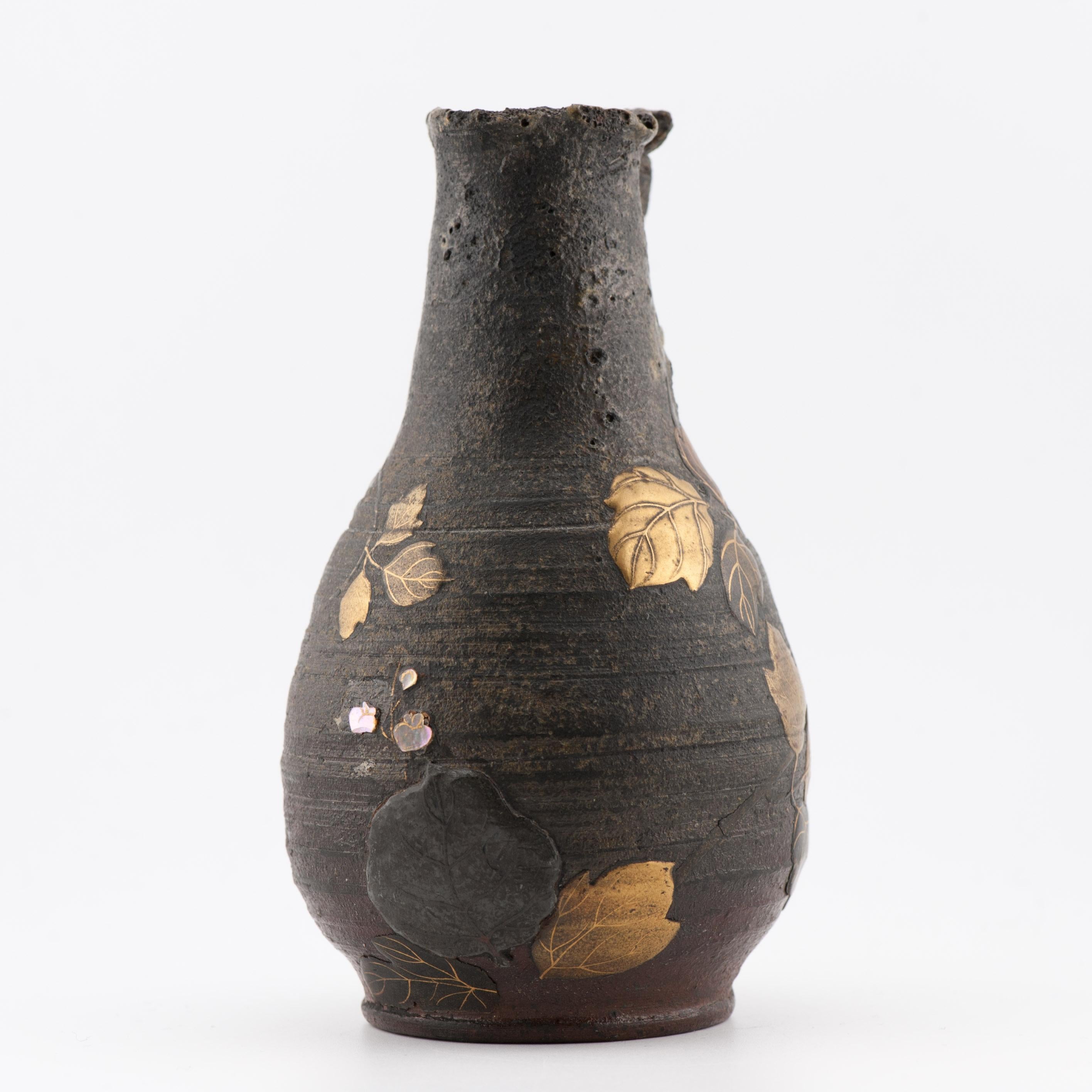 Antique Mixed Metal Japanese Shibuichi Vase/Ewer Bronze Japan Porcelain 19C For Sale 13