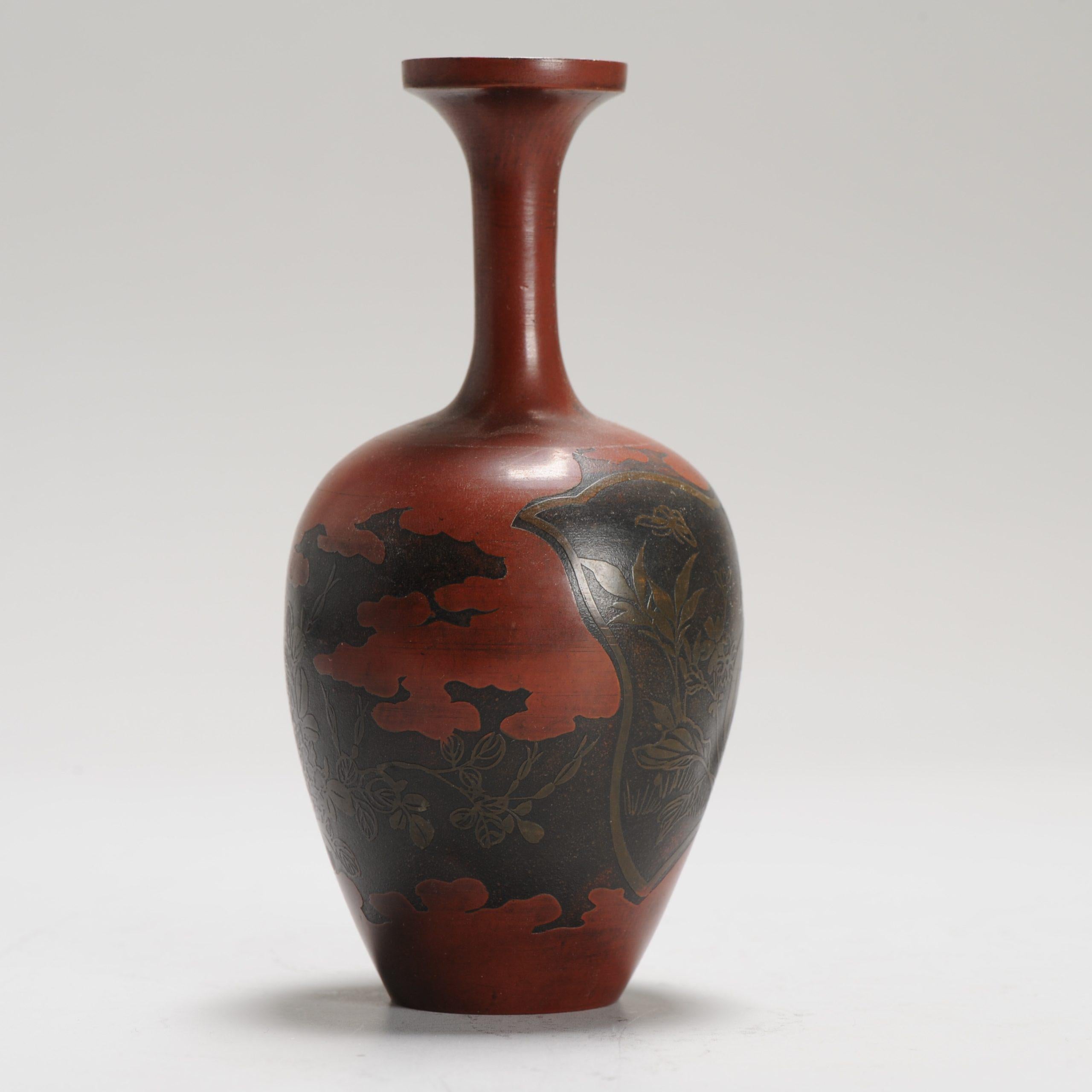 Cinese Antico vaso giapponese in metallo misto bronzo Giappone 19/20° secolo in vendita
