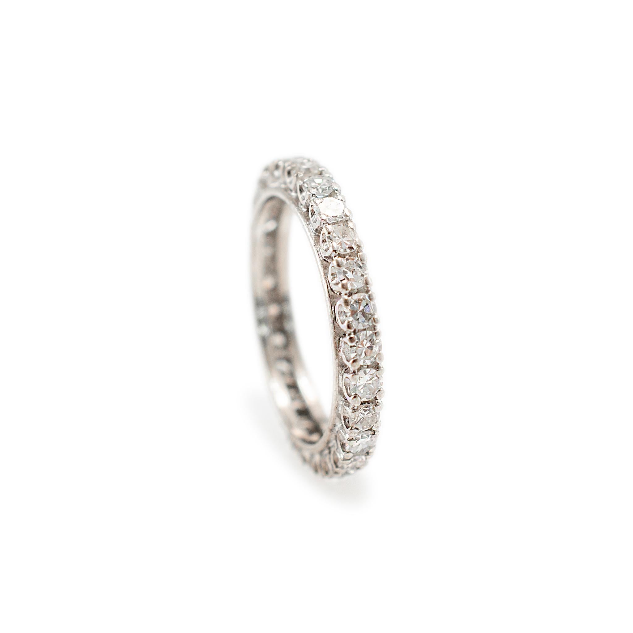 Women's Antique Mixed Metals Full Eternity Old Single Cut Diamond Wedding Band For Sale