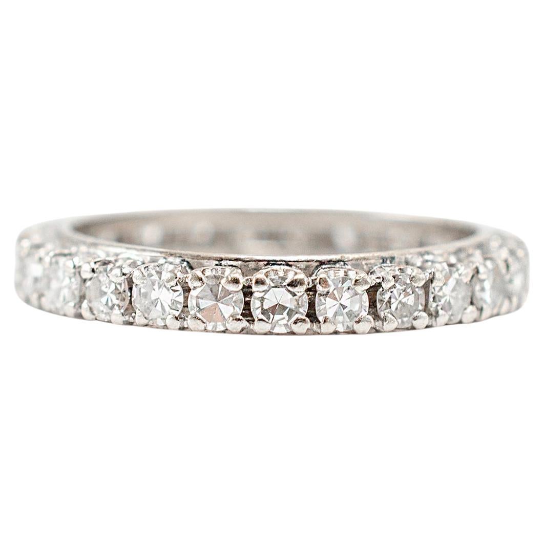 Antique Mixed Metals Full Eternity Old Single Cut Diamond Wedding Band For Sale