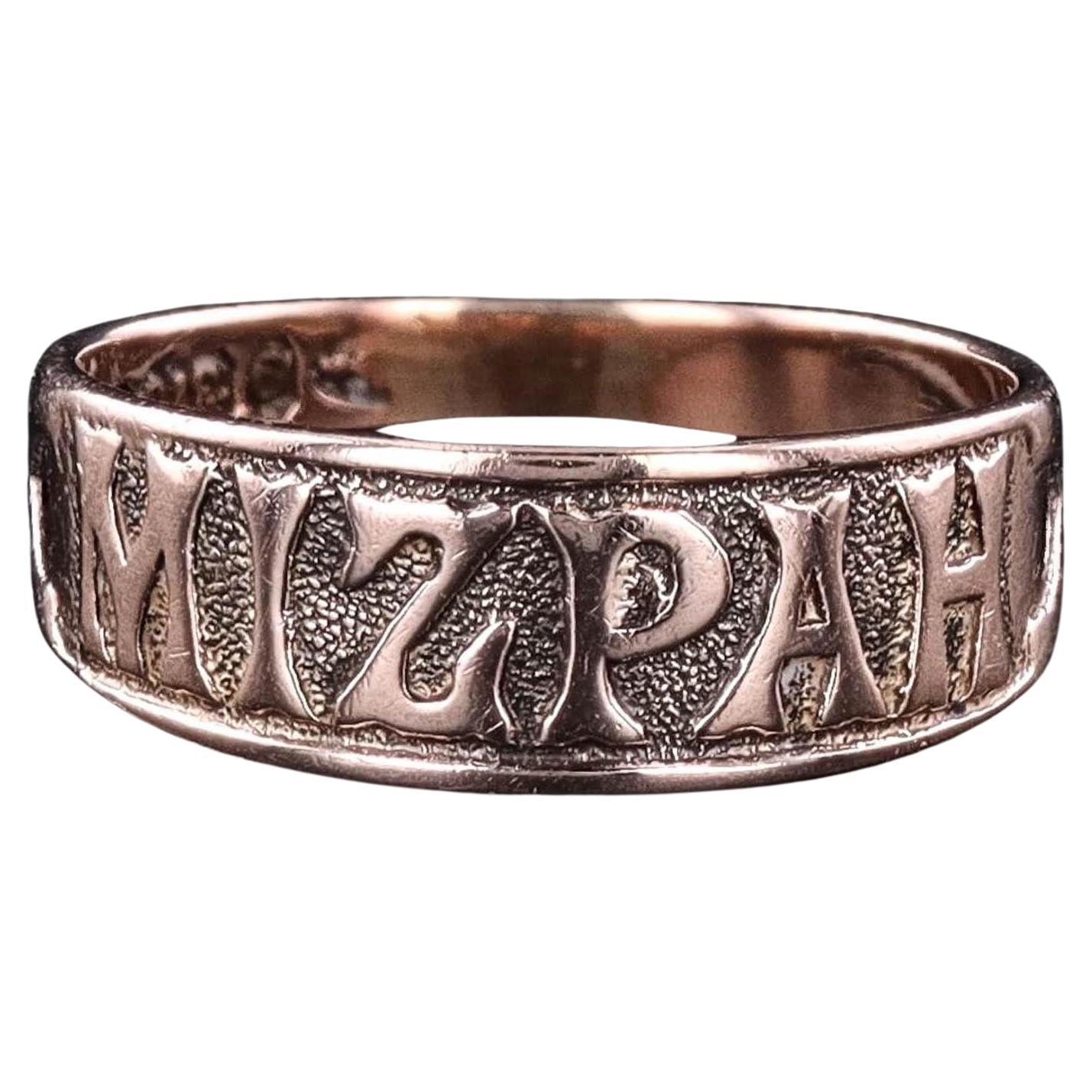 Antiker Mizpah Ring aus 9ct Gold im Angebot