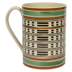 Antique Mochaware Mug Slip Decorated Made in England, circa 1815