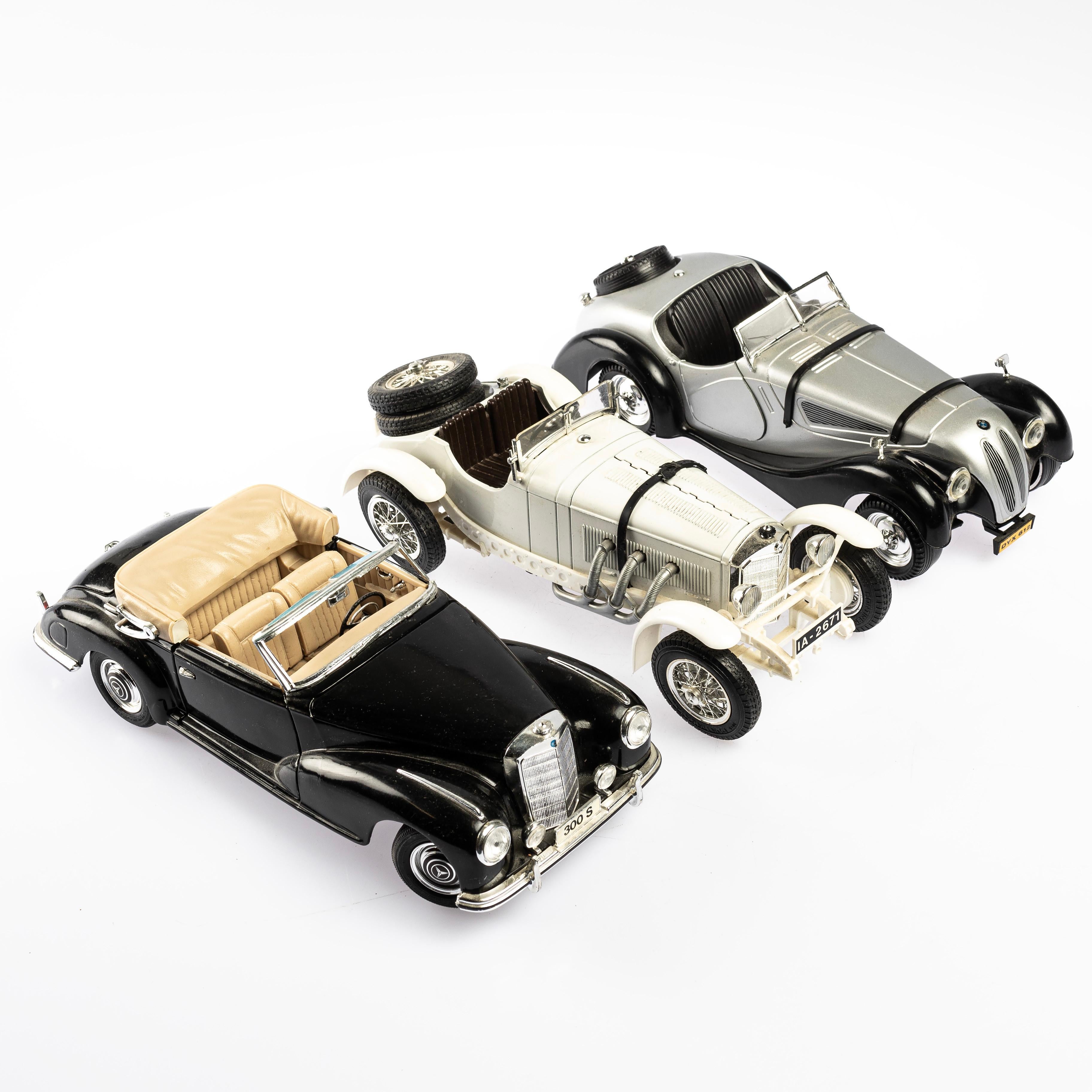 Early 20th Century Decorative Antique MODEL CARS, Collectible 3pcs, Tonka/Burgao, Italy. For Sale